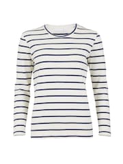 Celtic & Co. Cream Stripe Long Sleeve T-Shirt - Image 3 of 5