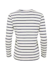 Celtic & Co. Cream Stripe Long Sleeve T-Shirt - Image 4 of 5