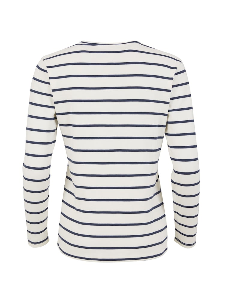 Celtic & Co. Cream Stripe Long Sleeve T-Shirt - Image 4 of 5