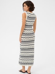 Kaffe White KAanna Knit V-Neck Maxi Dress - Image 2 of 5