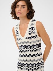 Kaffe White KAanna Knit V-Neck Maxi Dress - Image 3 of 5