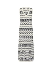 Kaffe White KAanna Knit V-Neck Maxi Dress - Image 4 of 5