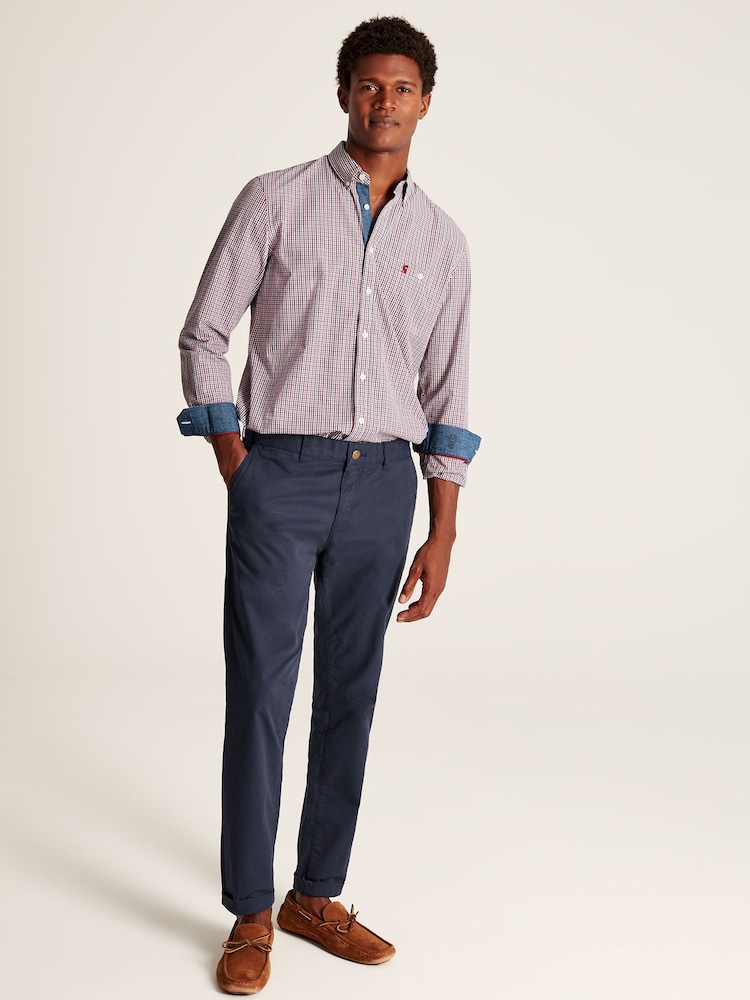 Joules Abbott Navy/Red Gingham Classic Fit Poplin Shirt - Image 9 of 9