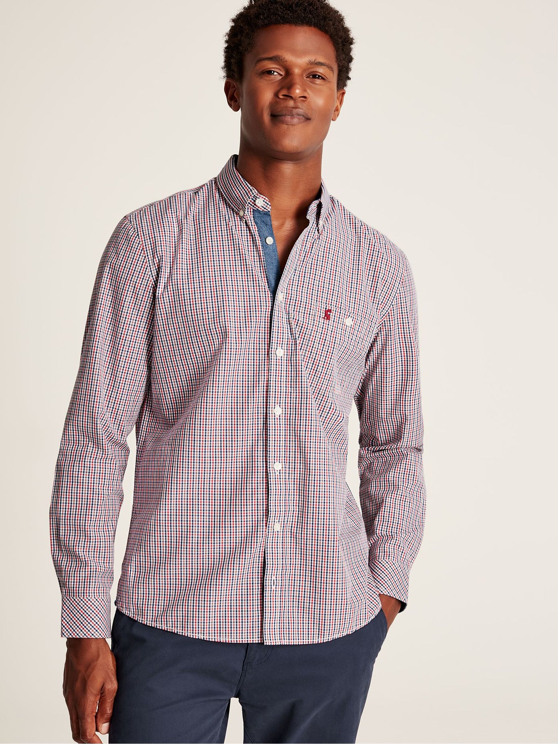 トップス FAT WOOLIGAN navy Buy Joules Abbott Navy/Red Gingham Classic Fit Poplin Shirt from