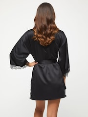 Ann Summers Black Satin Cherryann Robe Dressing Gown - Image 3 of 6