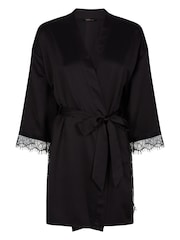Ann Summers Black Satin Cherryann Robe Dressing Gown - Image 6 of 6