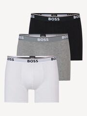 BOSS Black/Grey/White Power Briefs 3 Pack - Image 1 of 10