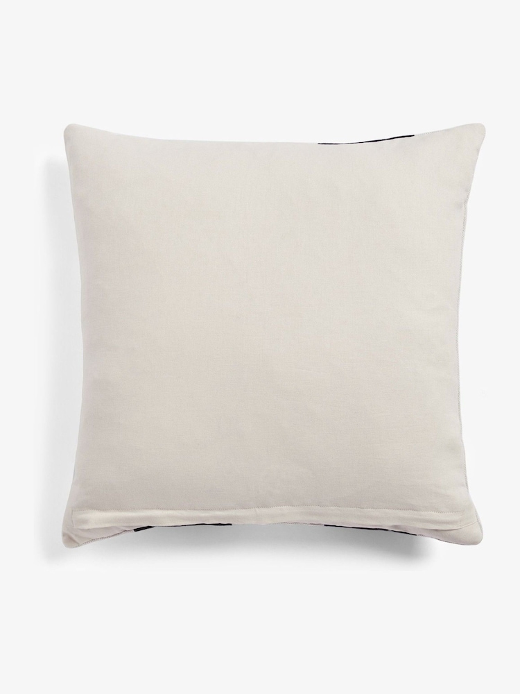 Black/White Stripe 50 x 50cm Linford Velvet Cushion - Image 5 of 5