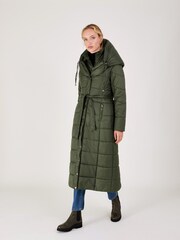Monsoon Green Lorena Padded Belted Maxi Coat - Image 1 of 4