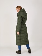 Monsoon Green Lorena Padded Belted Maxi Coat - Image 2 of 4