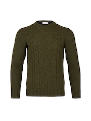 Зеленый - Celtic & Co. Cable Crew Neck Jumper - Image 2 of 4