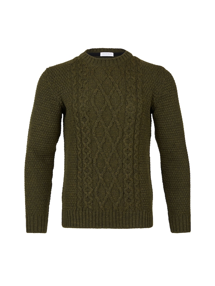 Зеленый - Celtic & Co. Cable Crew Neck Jumper - Image 2 of 4