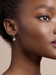 Ted Baker Silver Tone HANNIY: Crystal Heart Huggie Earrings - Image 3 of 6