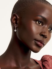 Ted Baker Silver Tone HANNIY: Crystal Heart Huggie Earrings - Image 4 of 6