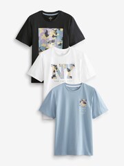 Black Camo Print T-Shirts 3 Pack - Image 1 of 10