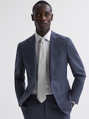 Reiss Silver Ceremony Textured Silk Blend Tie - Image 2 of 5