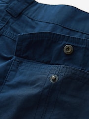 Navy Blue Long Length Belted Cargo Shorts - Image 9 of 9