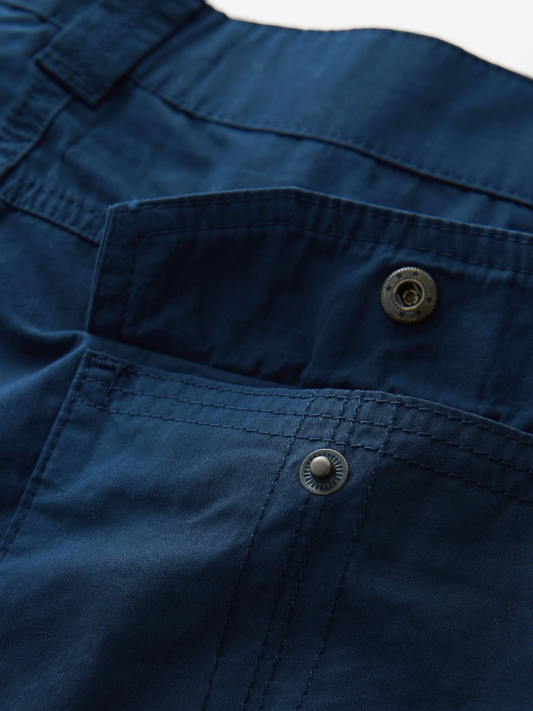 Navy Blue Long Length Belted Cargo Shorts - Image 9 of 9