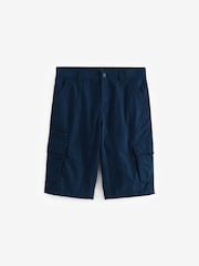 Navy Blue Long Length Belted Cargo Shorts - Image 5 of 9