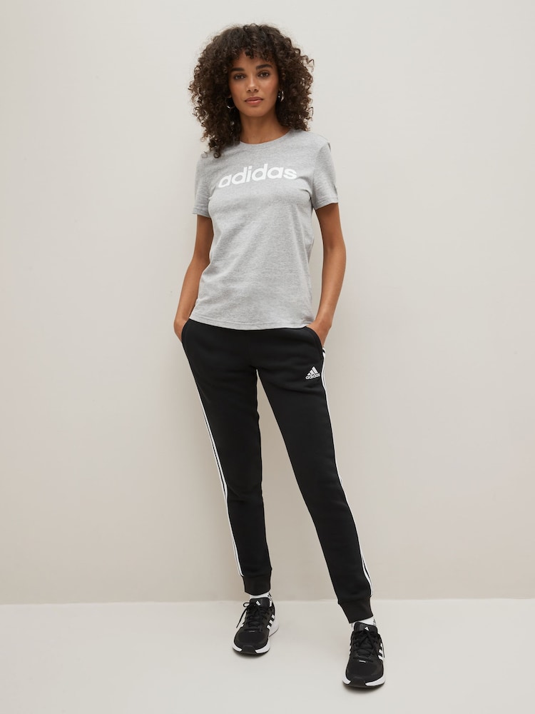 adidas Grey Slim Sportswear Essentials Logo 100% Cotton T-Shirt - Image 2 of 5