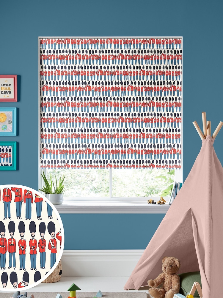 Cath Kidston Multi Kids London Guards Made to Measure Roman 100% Cotton Blind - Image 1 of 6