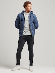 Superdry Navy Marl Vintage Logo Embossed Zip-Up Hoodie - Image 1 of 5