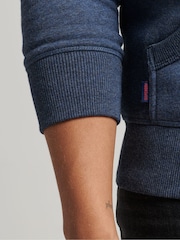 Superdry Navy Marl Vintage Logo Embossed Zip-Up Hoodie - Image 5 of 5