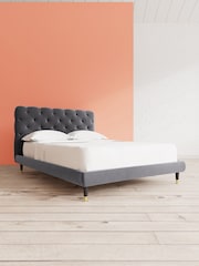 Swoon Easy Velvet Granite Grey Burbage Bed - Image 1 of 8