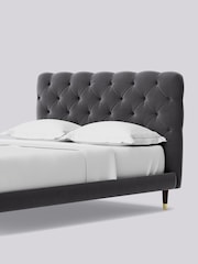 Swoon Easy Velvet Granite Grey Burbage Bed - Image 6 of 8