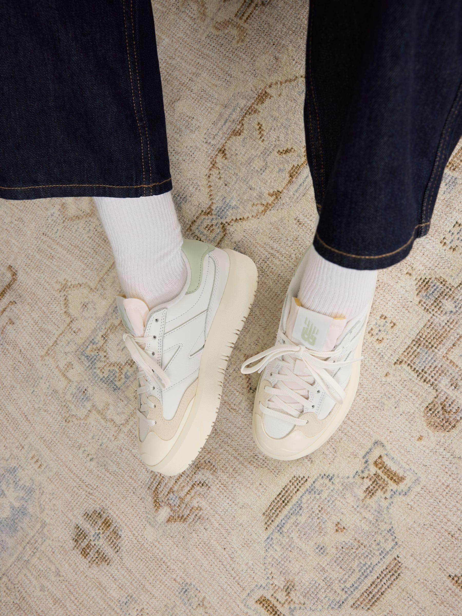 Buy New Balance White Green Womens CT302 Trainers from Next Luxembourg