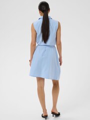 Kaffe Blue KAgiga Belted Sleeveless Shirt Dress - Image 2 of 6