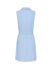 Kaffe Blue KAgiga Belted Sleeveless Shirt Dress - Image 6 of 6