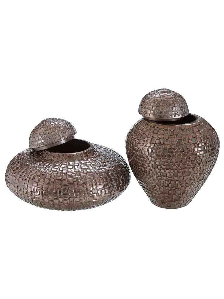 Fifty Five South Set of 2 Silver Pewter Jars - Image 4 of 5