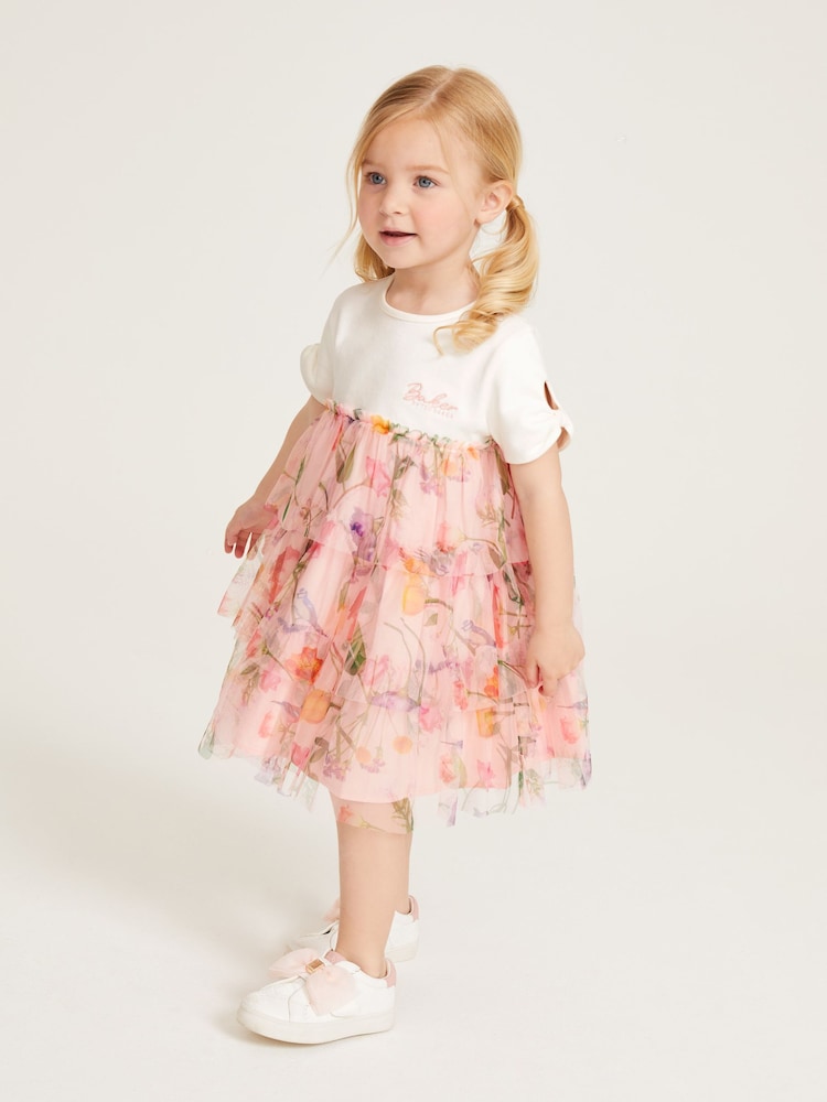 Baker by Ted Baker Floral Tiered Mesh Dress - Image 1 of 8