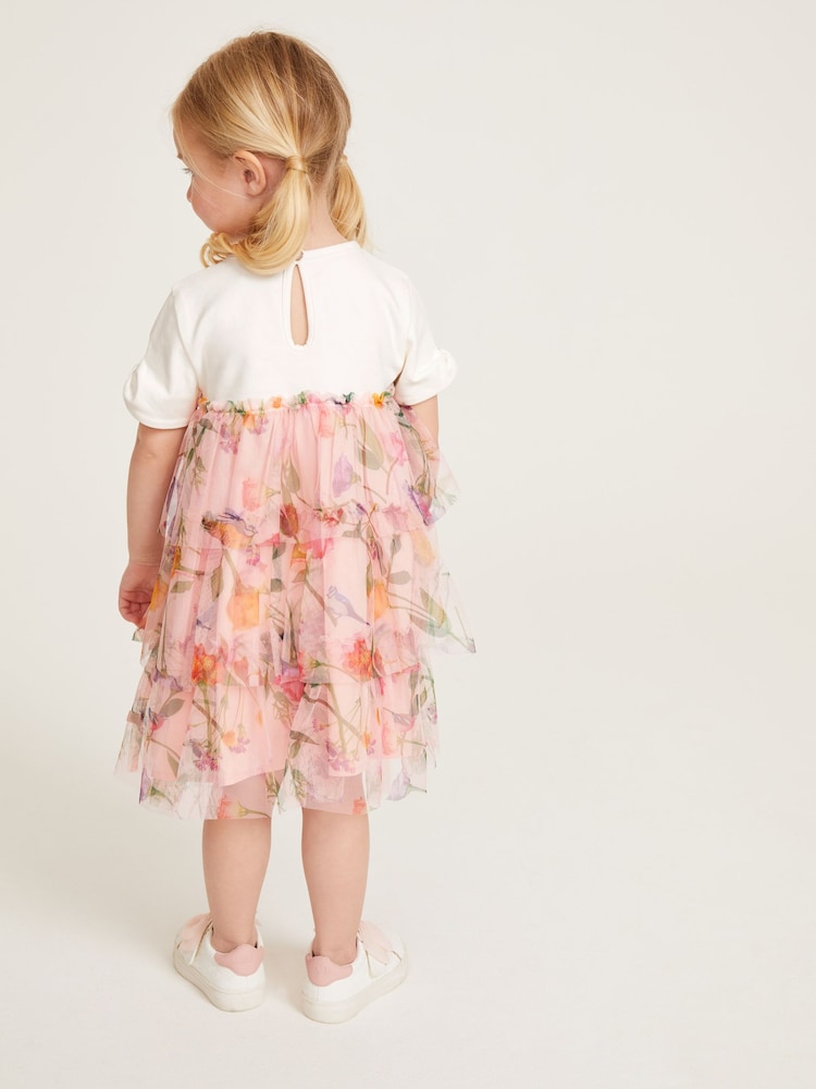Baker by Ted Baker Floral Tiered Mesh Dress - Image 3 of 8