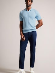Ted Baker Light Blue Botany Regular Open Collar Polo Shirt - Image 3 of 6
