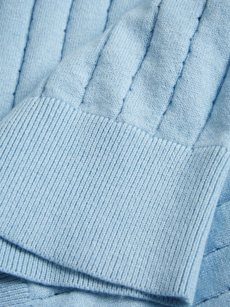 Ted Baker Light Blue Botany Regular Open Collar Polo Shirt - Image 6 of 6