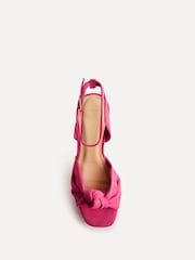 Linzi Pink Ruba Platform Heels With Knotted Front Strap - Image 4 of 5