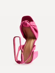 Linzi Pink Ruba Platform Heels With Knotted Front Strap - Image 5 of 5