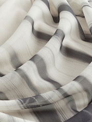 Cream and Grey Blurred Print Sleeveless Mesh Mini Dress - Image 6 of 6