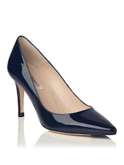 LK Bennett Blue Floret Patent Leather Pointed Toe Courts - Image 2 of 4