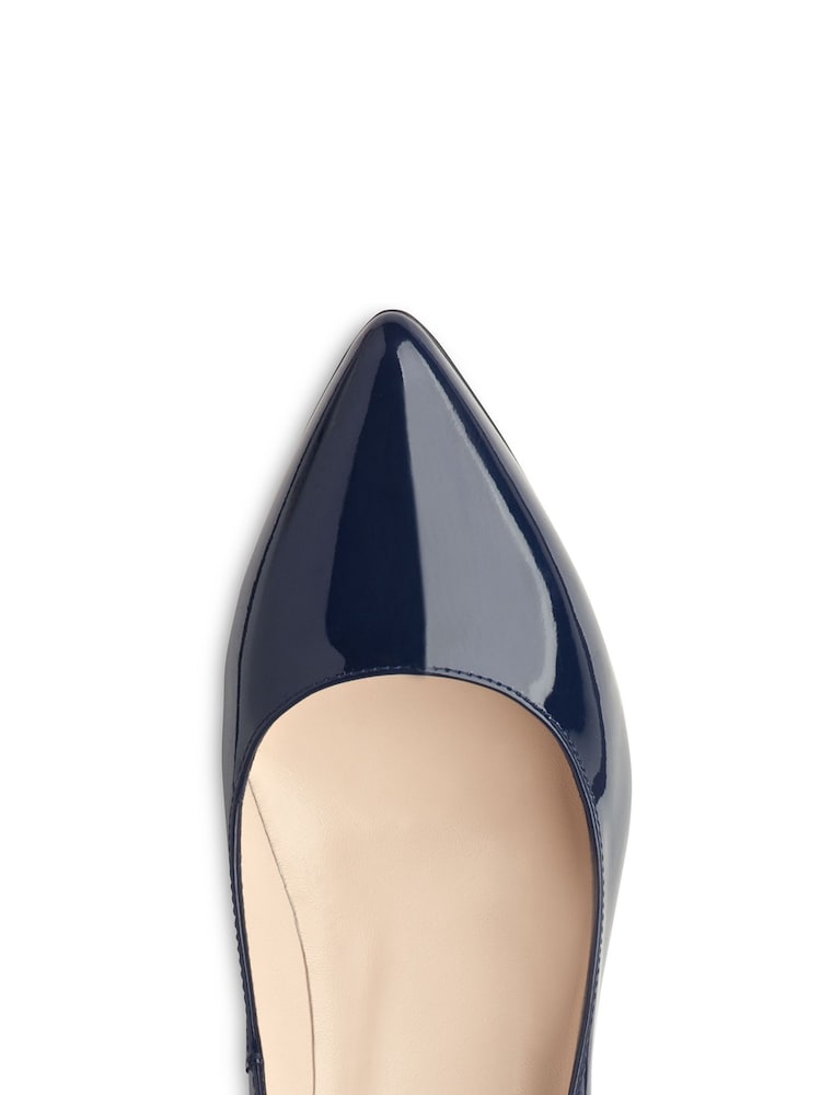 LK Bennett Blue Floret Patent Leather Pointed Toe Courts - Image 4 of 4