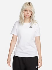 Nike White Sportswear Club Essentials T-Shirt - Image 1 of 5