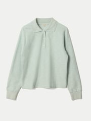 Jigsaw Green Textured Slub Polo Collar Top - Image 5 of 5