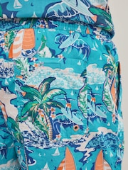 Blue Hawaiian Printed Swim Shorts - Image 6 of 8