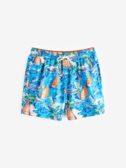 Blue Hawaiian Printed Swim Shorts - Image 7 of 8