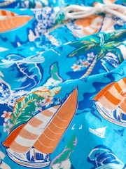 Blue Hawaiian Printed Swim Shorts - Image 8 of 8