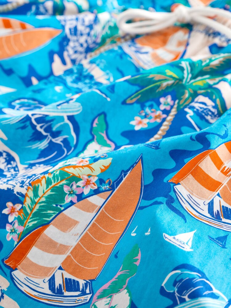 Blue Hawaiian Printed Swim Shorts - Image 8 of 8