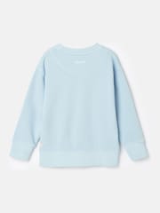 Joules Kids' Sundaze Blue Crew Neck Slogan Sweatshirt - Image 4 of 7