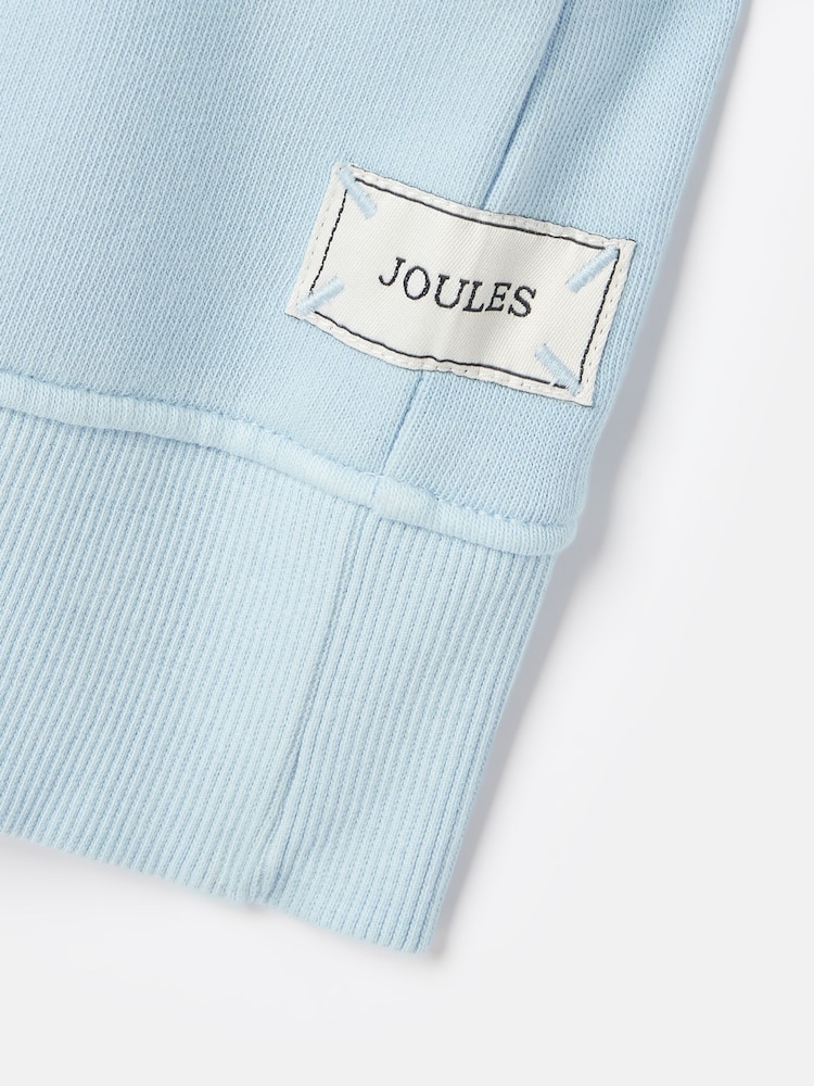 Joules Kids' Sundaze Blue Crew Neck Slogan Sweatshirt - Image 7 of 7